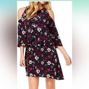Like New Rachel Zoe Open Shoulder Floral Flounce Dress
